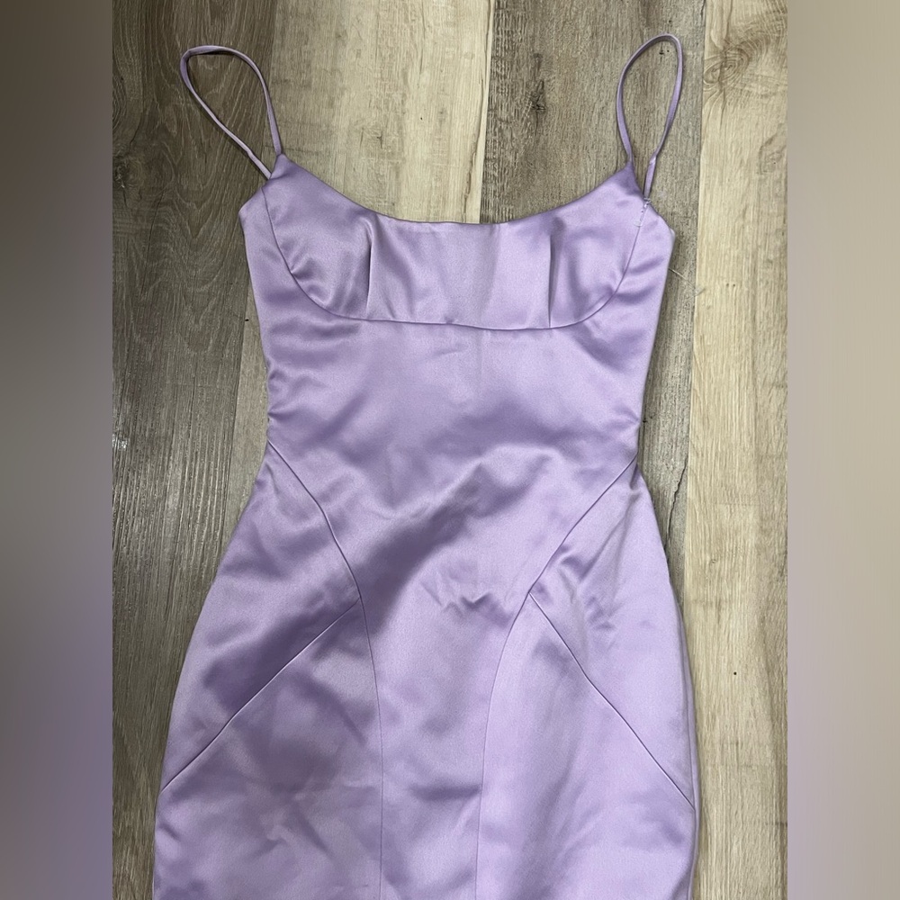 House of CB Lilac Feather-Trim Midi Dress - Picture 12 of 14